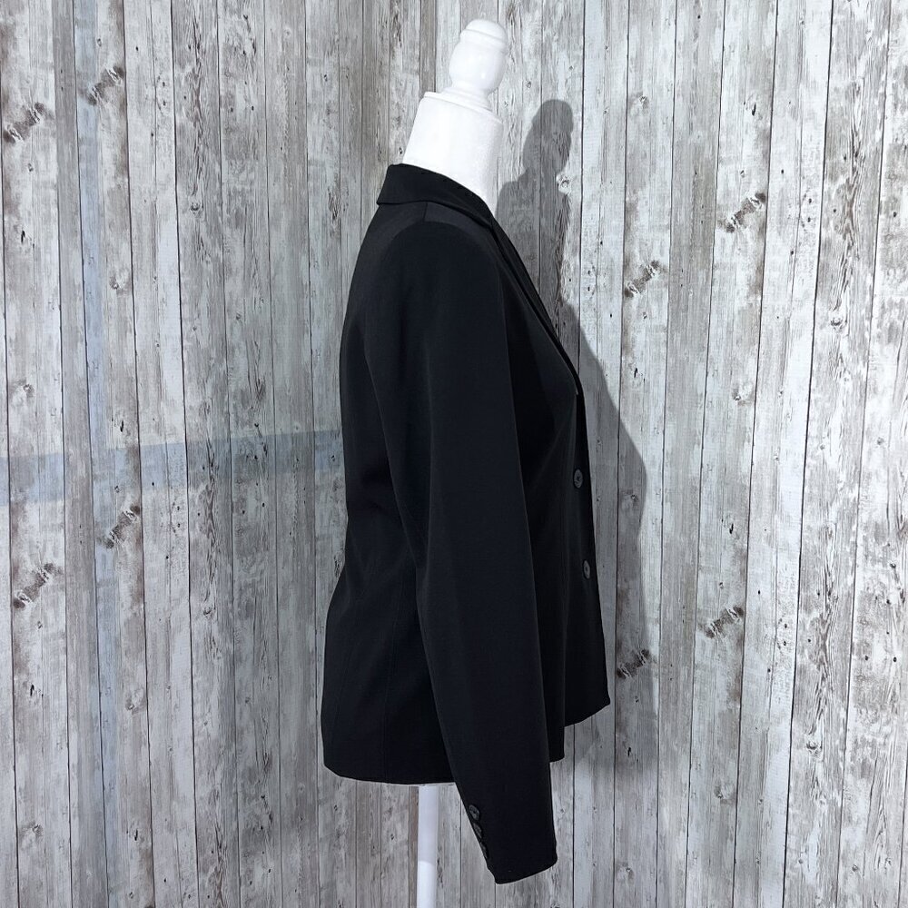 Women's Rafaella Long Sleeve Blazer | Collared | Button | Size 6 | Black | Lined - Picture 3 of 16